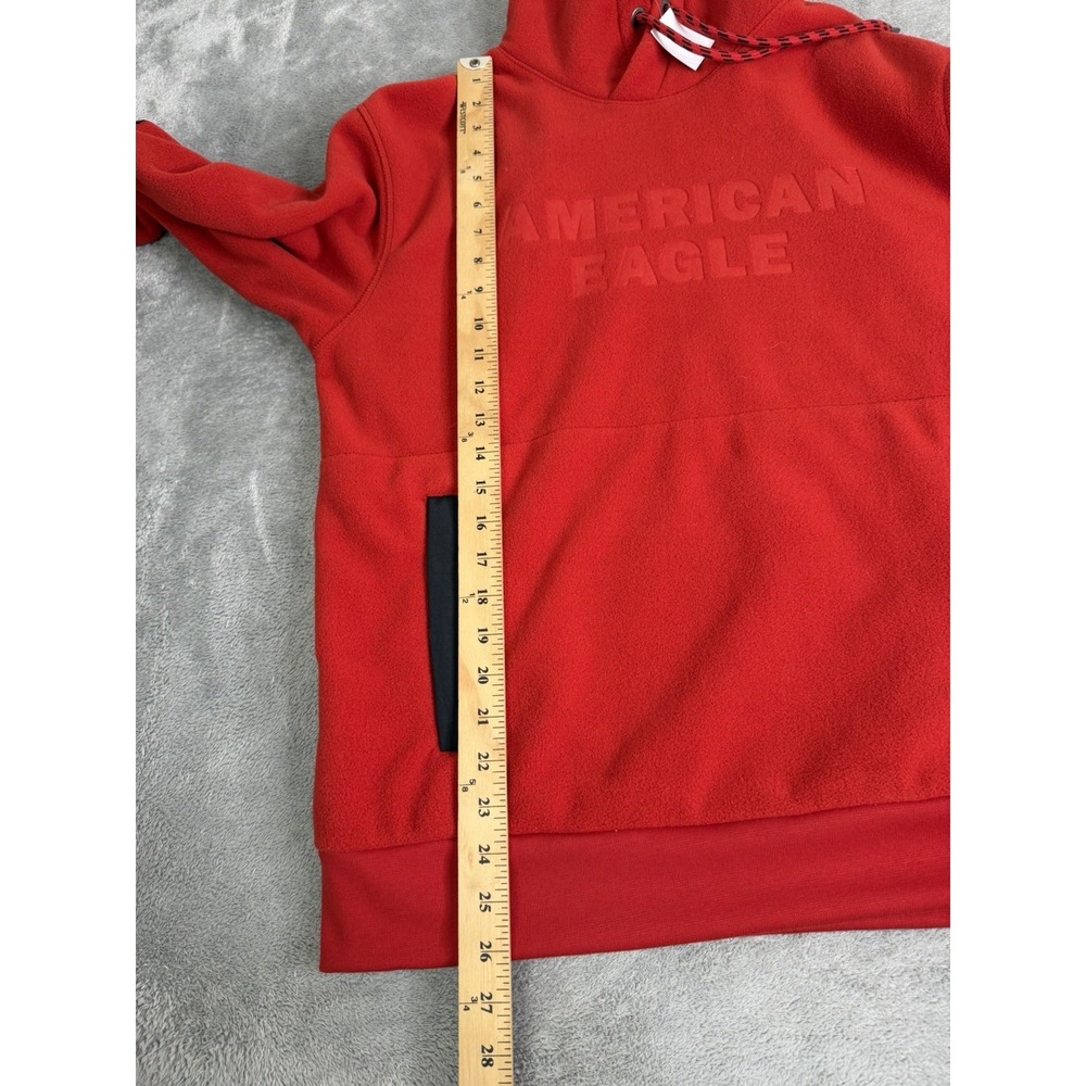 American Eagle Rag Fleece Hoodie Men's Size Medium Red NWT - Picture 8 of 9